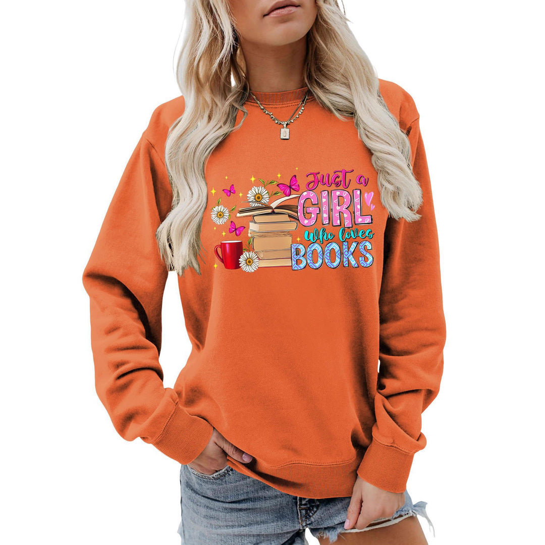 Damen Sweatshirt mit auffälligem Buchmotiv und lässiger Passform Drune