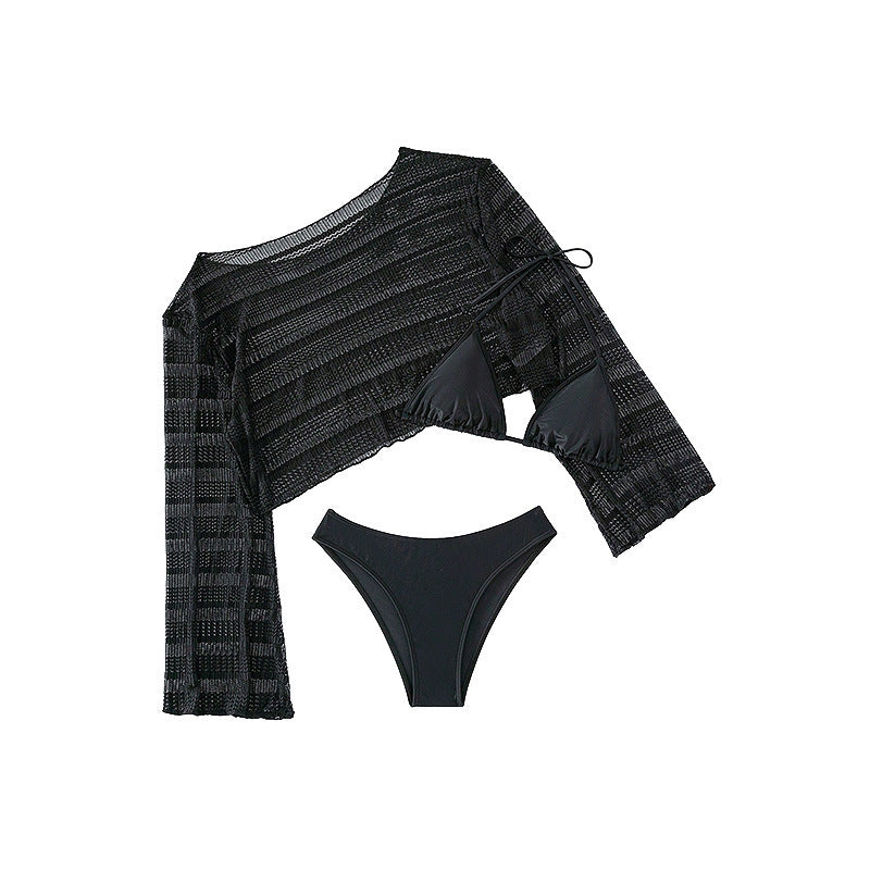 Damen Transparente Bademode mit Langarm und verspieltem Design Drune