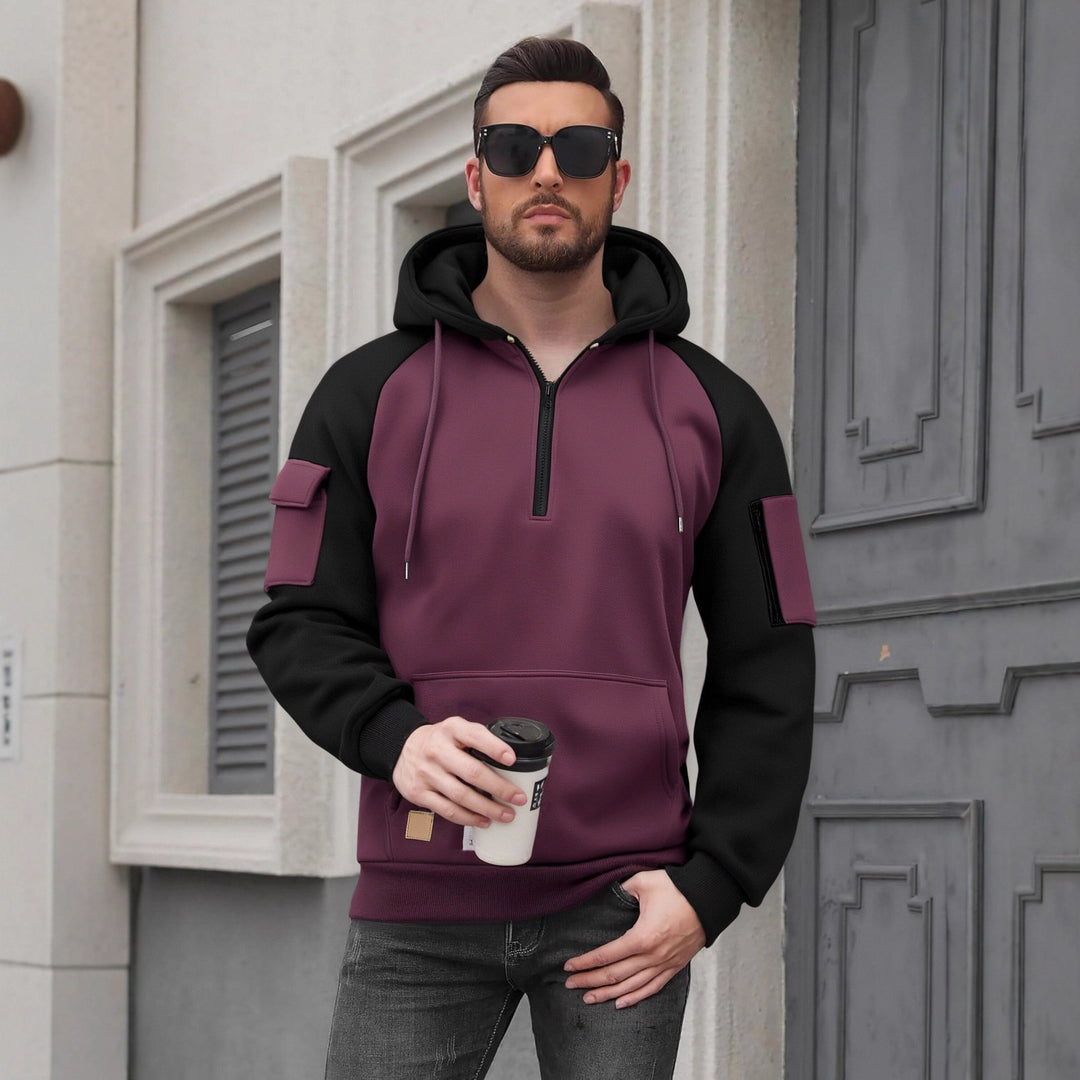 Herren Modischer Kapuzenpullover mit praktischen Reißverschluss-Details und sportlichem Schnitt Drune