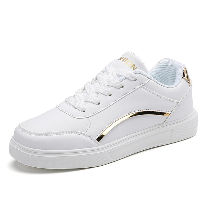 Unisex nan urbaner niedriger City-Sneaker mit veganem Kunstleder, dezenter Metallic-Zierkante und stoßdämpfender EVA-Laufsohle Drune