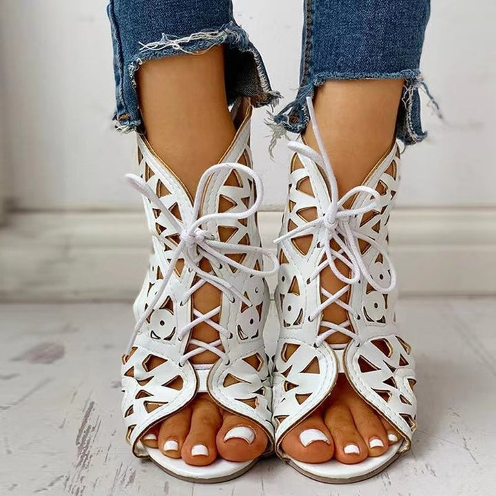 Damen Schnürsandalen mit luftiger Cut-Out-Optik und rutschfester Sohle Drune