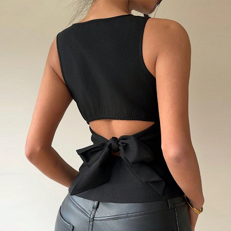 Damen ärmelloses Oberteil mit asymmetrischem Schnitt und elegantem Design Drune