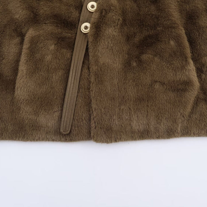 Damen Kuschelige Flanelljacke mit knöpfbarem Verschluss und seitlichen Taschen Drune