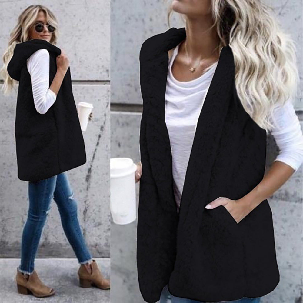 Damen Fleece Weste mit offenem Design und praktischen Taschen Drune