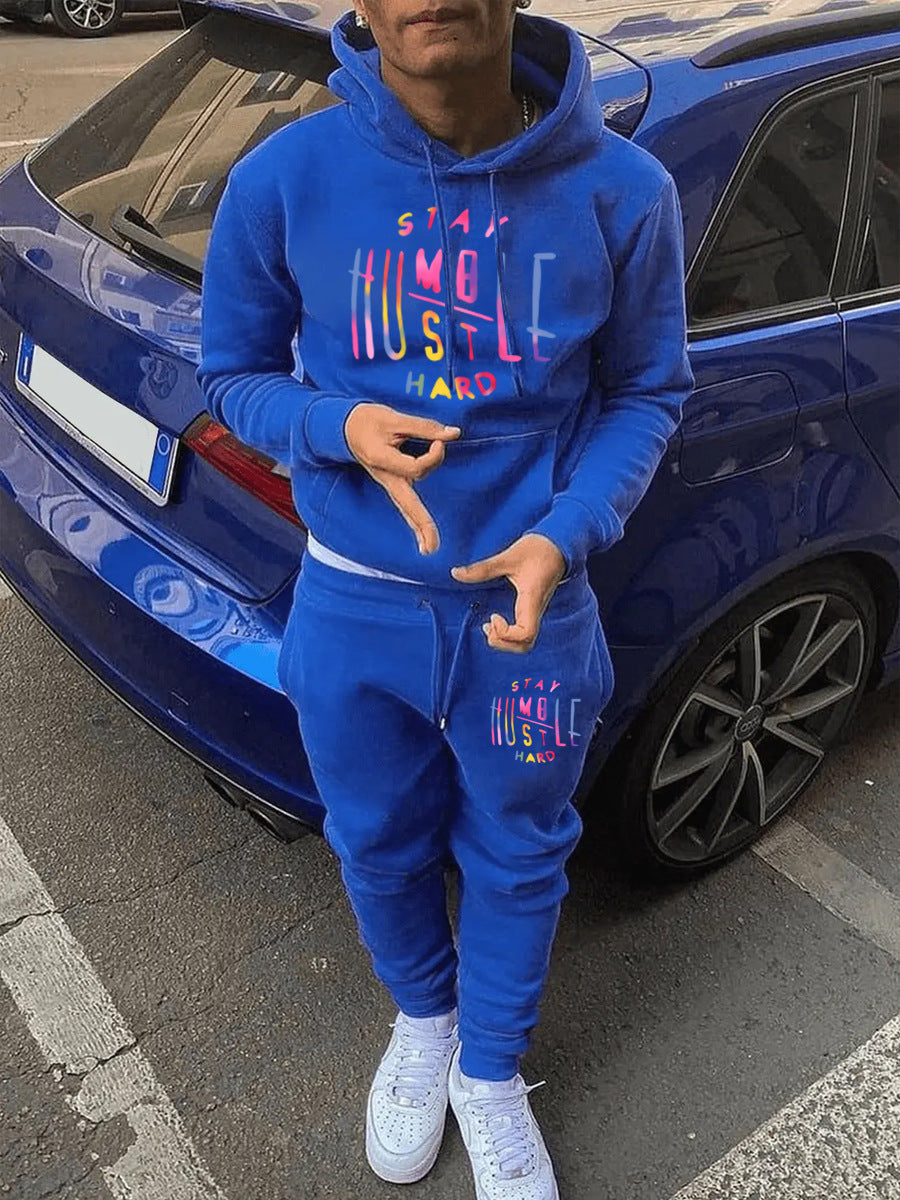 Damen Sportliches Hoodie- und Jogginghose-Set mit motivierendem Aufdruck Drune