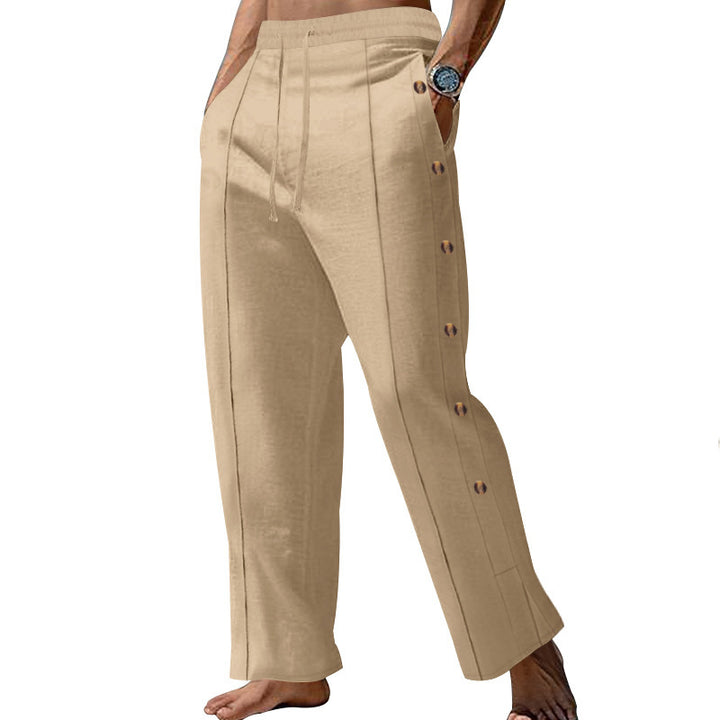 Herren Elegante Freizeithose mit verstellbarem Bund und praktischen Druckknöpfen Drune