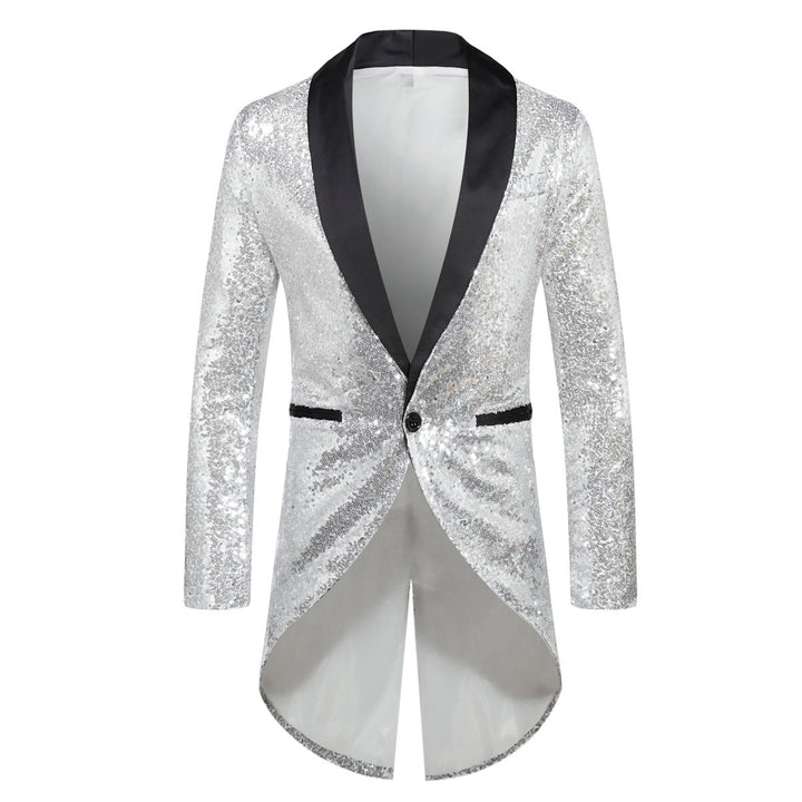 Herren eleganter Paillettenblazer mit luxuriösen Details Drune