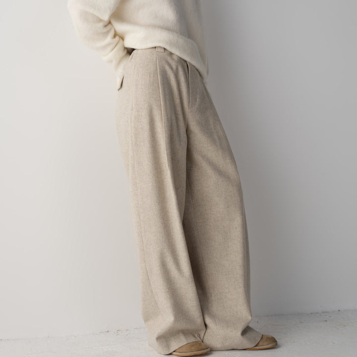 Damen elegante und weit geschnittene Stoffhose Drune