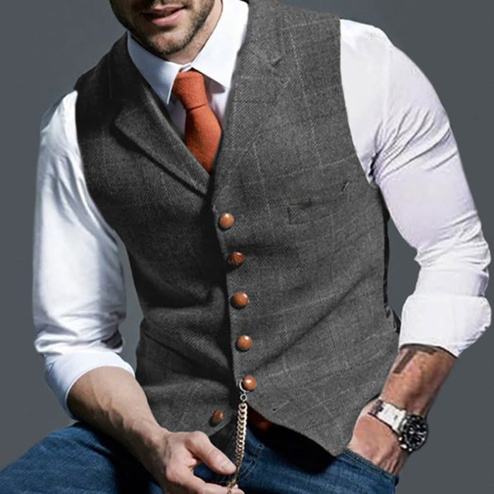 Herren elegante Trachtenweste aus hochwertigem Stoff Drune