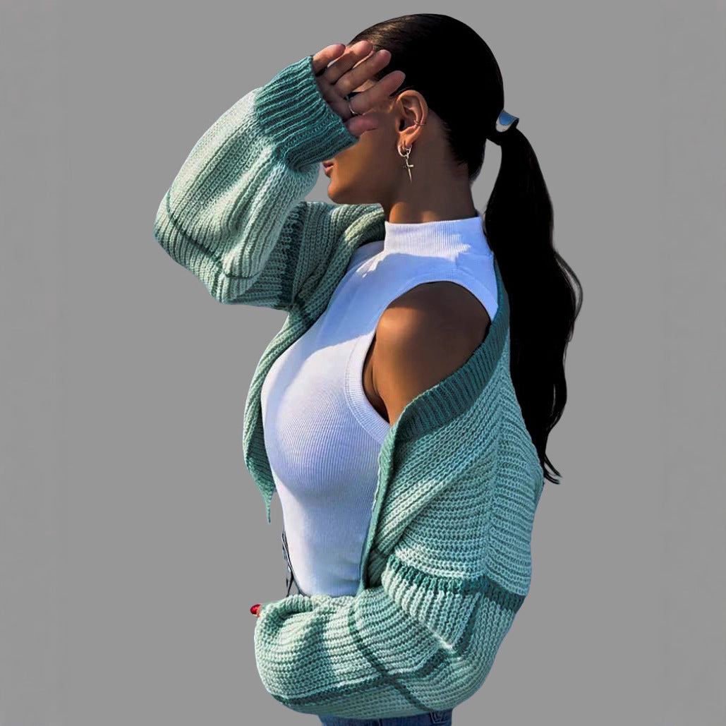 Damen Strickjacke mit lässigem Schnitt und voluminösen Ärmeln Drune