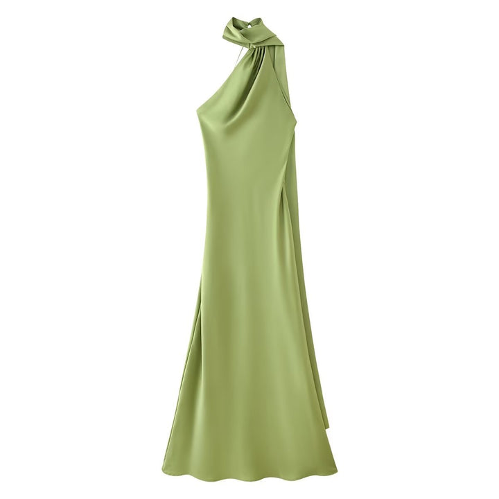 Femme Halter Neck Maxi Kleid mit seitlichem Schlitz Drune