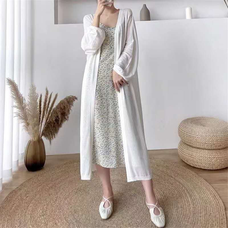Damen Maxikleid mit leichtem Kimono-Overlay Drune