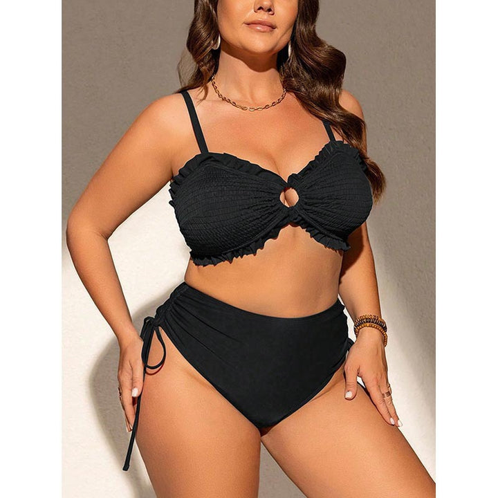 Damen Bandeau-Bikini-Set mit Rüschen und verstellbarem Höschen Drune