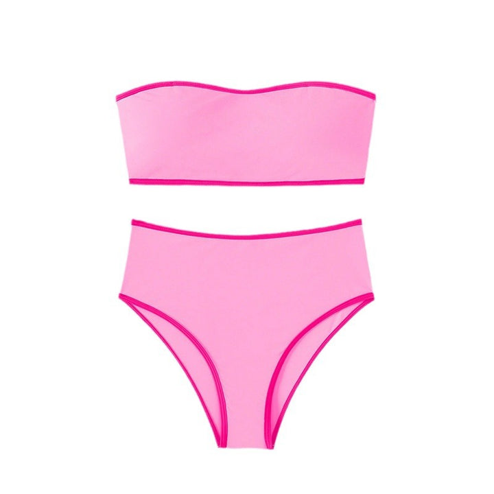 Damen Bandeau-Bikini mit hohem Bund und eleganten Akzenten Drune