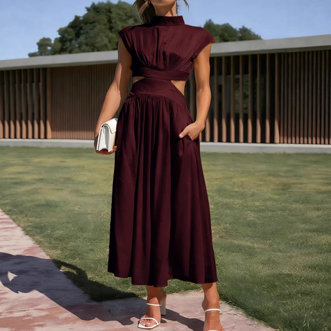 Damen Maxikleid mit elegantem Wickeldesign und raffiniertem Cut-Out Drune