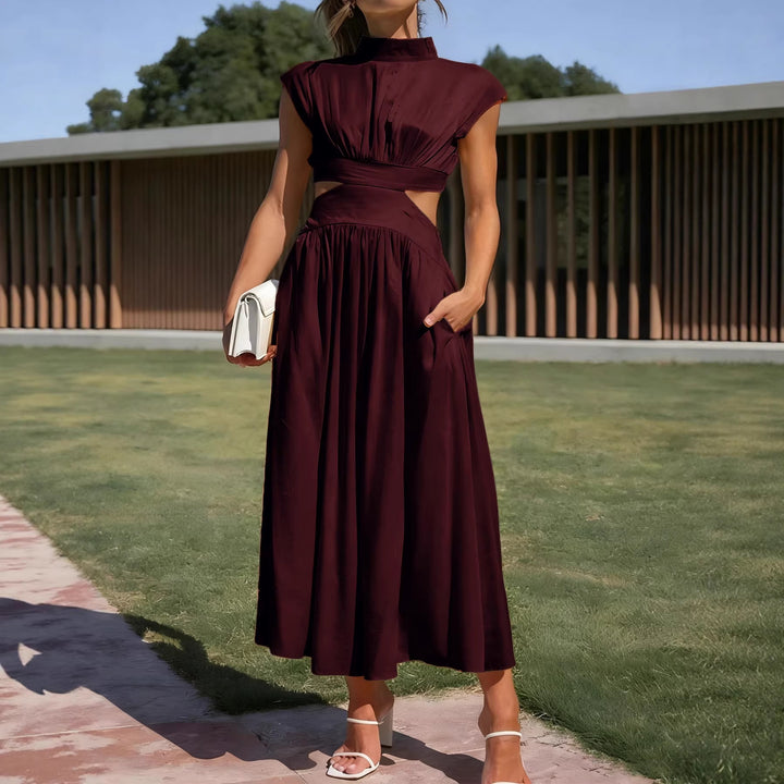 Damen Maxikleid mit elegantem Wickeldesign und raffiniertem Cut-Out Drune