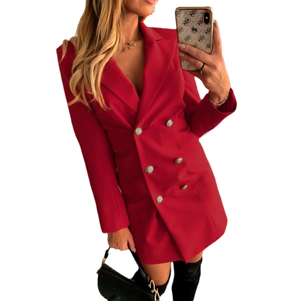 Damen Blazer-Kleid mit doppelter Knopfleiste und eleganten Details Drune