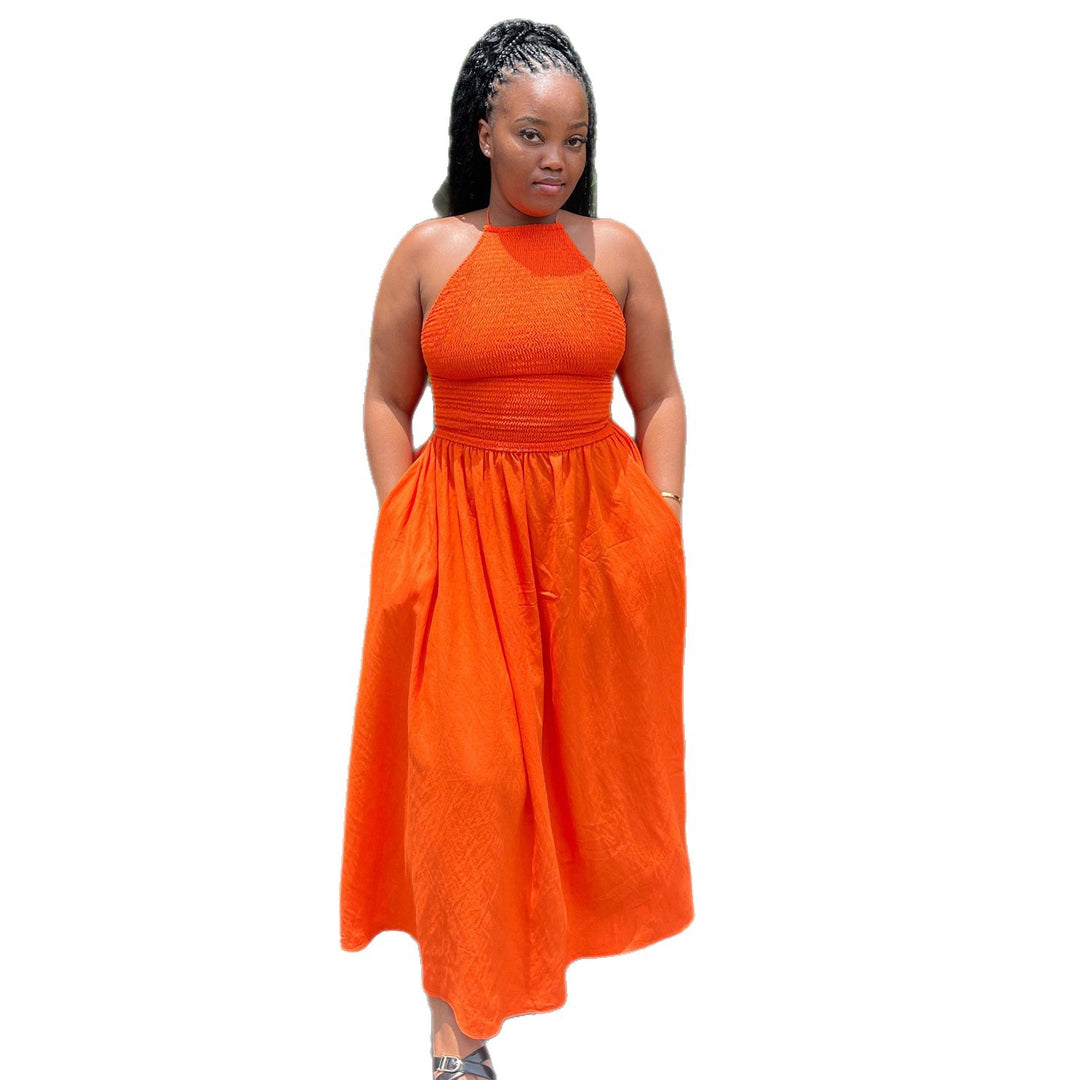 Damen Maxikleid mit hochwertigem gestricktem Oberteil und schwingendem Rock Drune