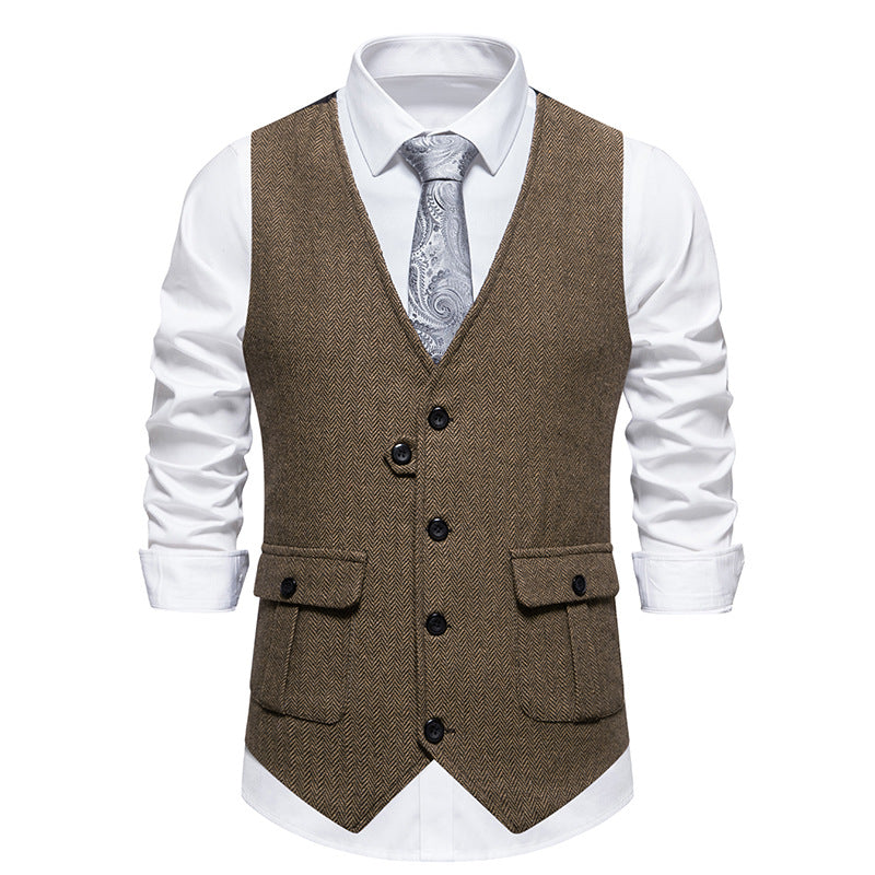 Herren elegante Weste im strukturierten Hahnentrittdesign Drune
