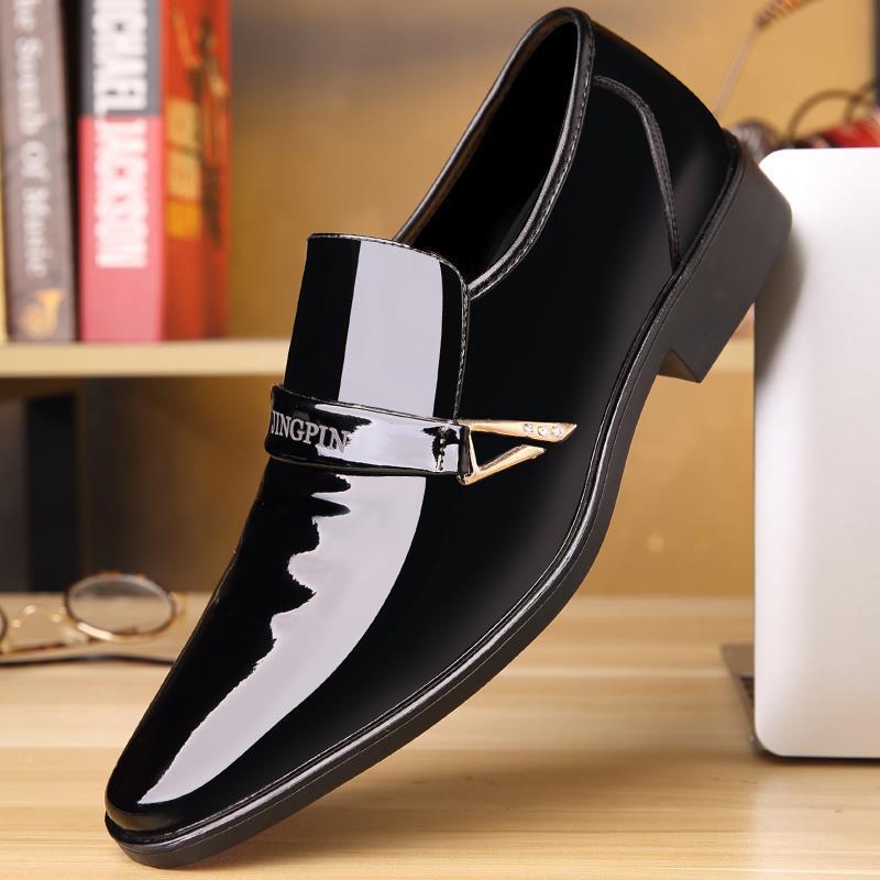 Herren Elegante Patentleder Slipper Drune