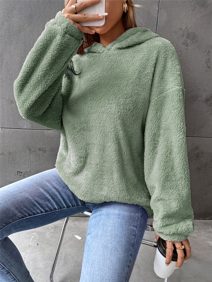 Damen Flauschiger Hoodie Drune
