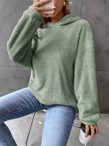 Damen Flauschiger Hoodie Drune