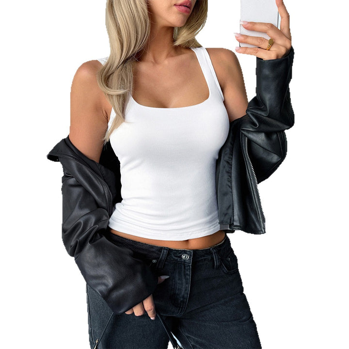 Damen Elegantes Top mit quadratischem Ausschnitt und figurfreundlichem Schnitt Drune