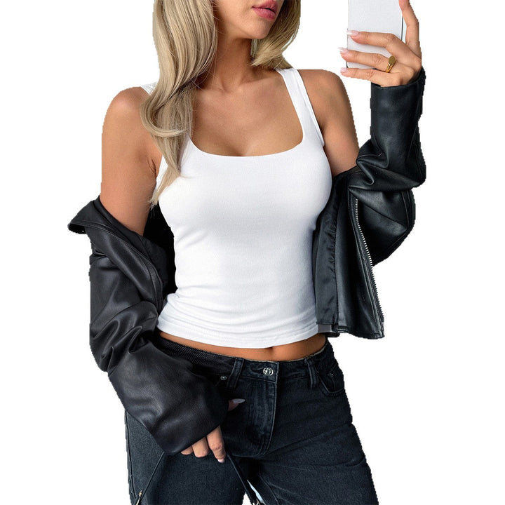 Damen Elegantes Top mit quadratischem Ausschnitt und figurfreundlichem Schnitt Drune