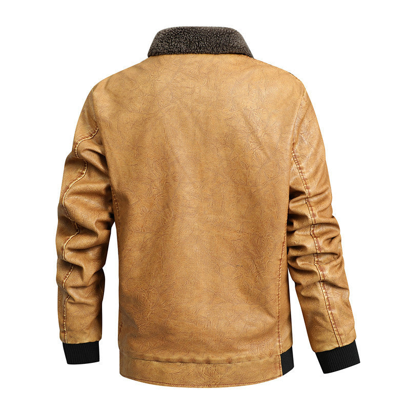 Herren lässige Vintage Lederjacke mit weichem Innenfutter Drune