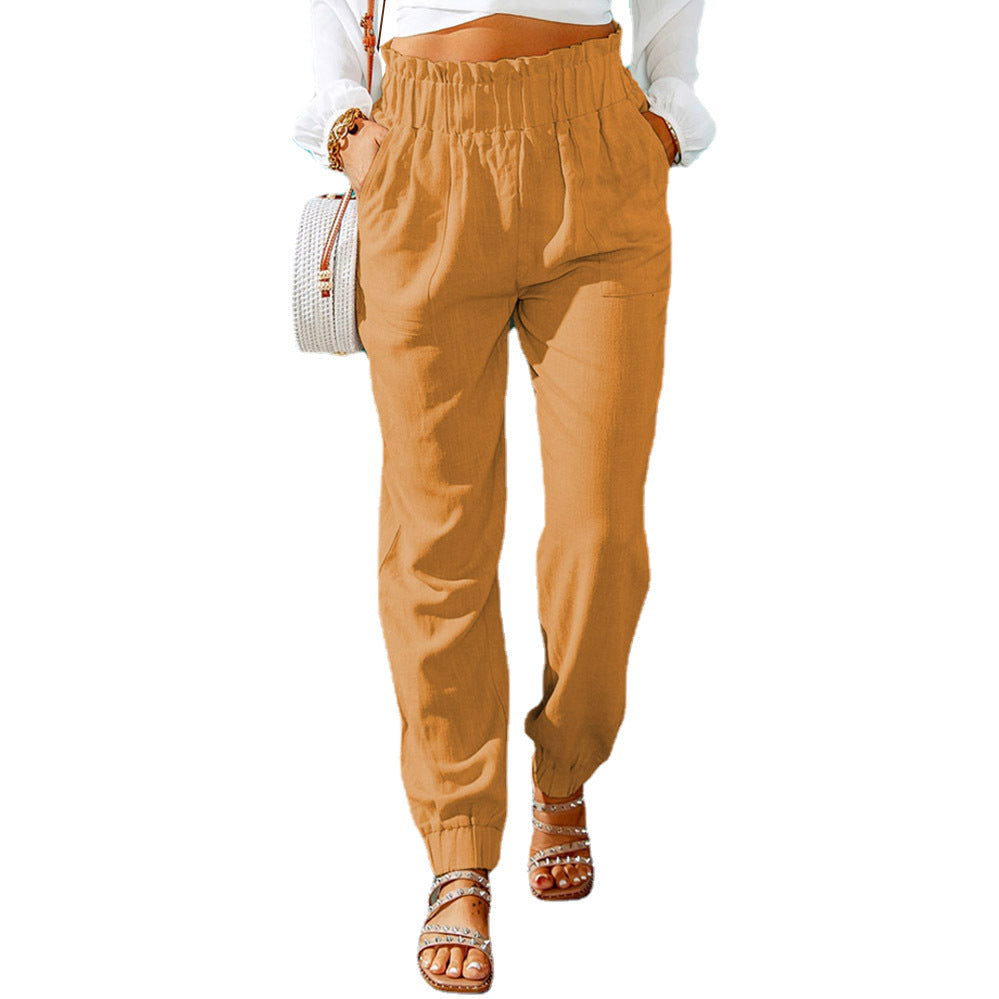 Damen Bequeme und elegante Sommerhose mit elastischem Bund und praktischen Taschen Drune