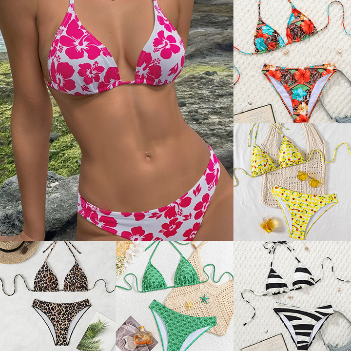 Damen Triangel-Bikini mit verstellbarem Halter und modischem Punktedesign Drune