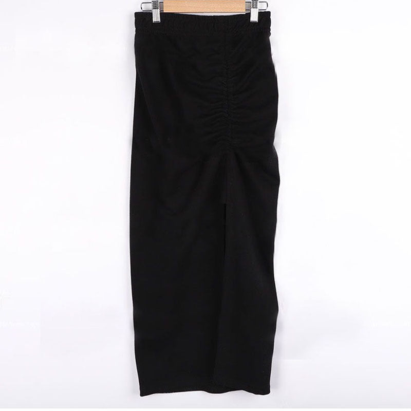 Damen eleganter Midirock mit Raffung Drune