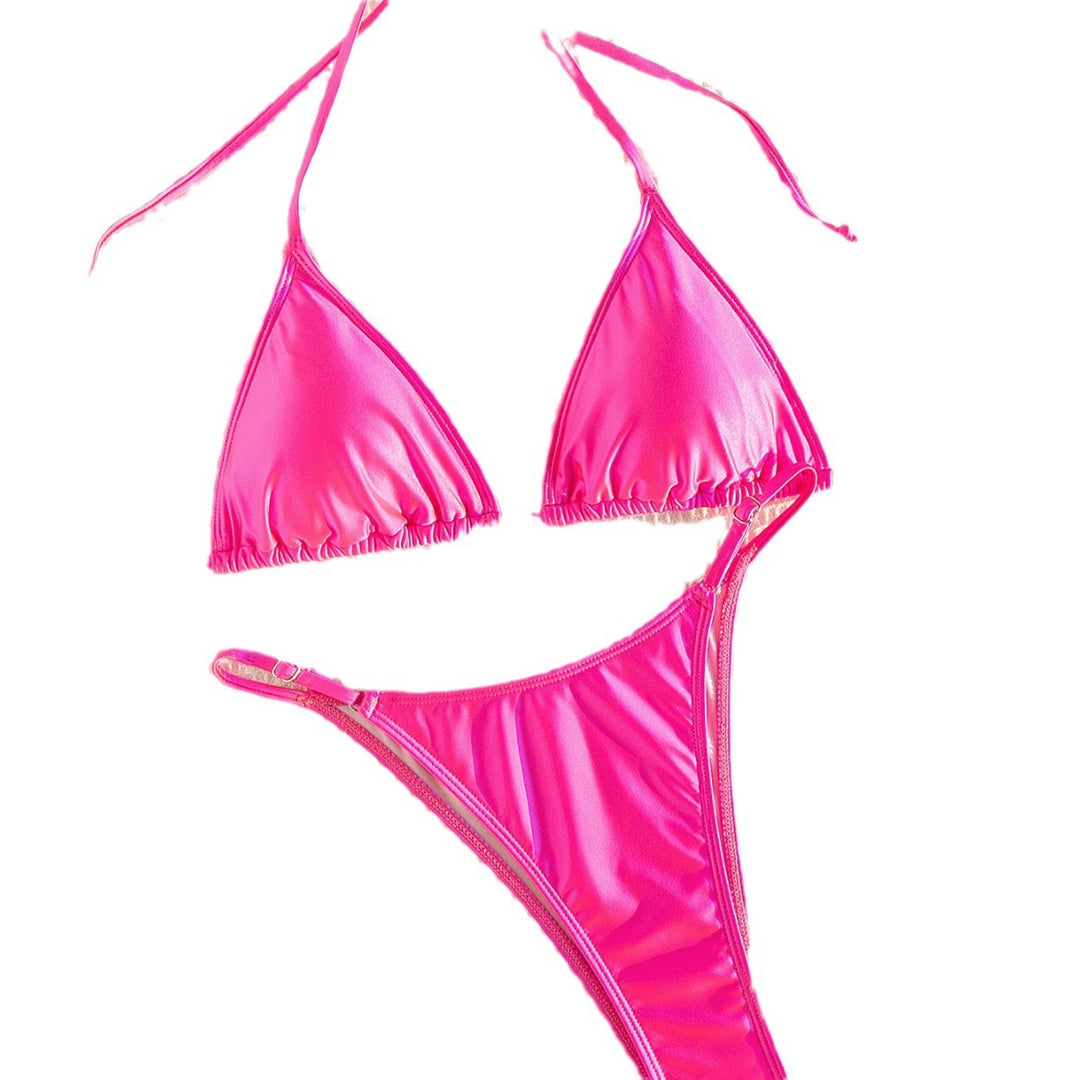 Damen Bikiniset mit verstellbaren Trägern und glänzendem Finish Drune