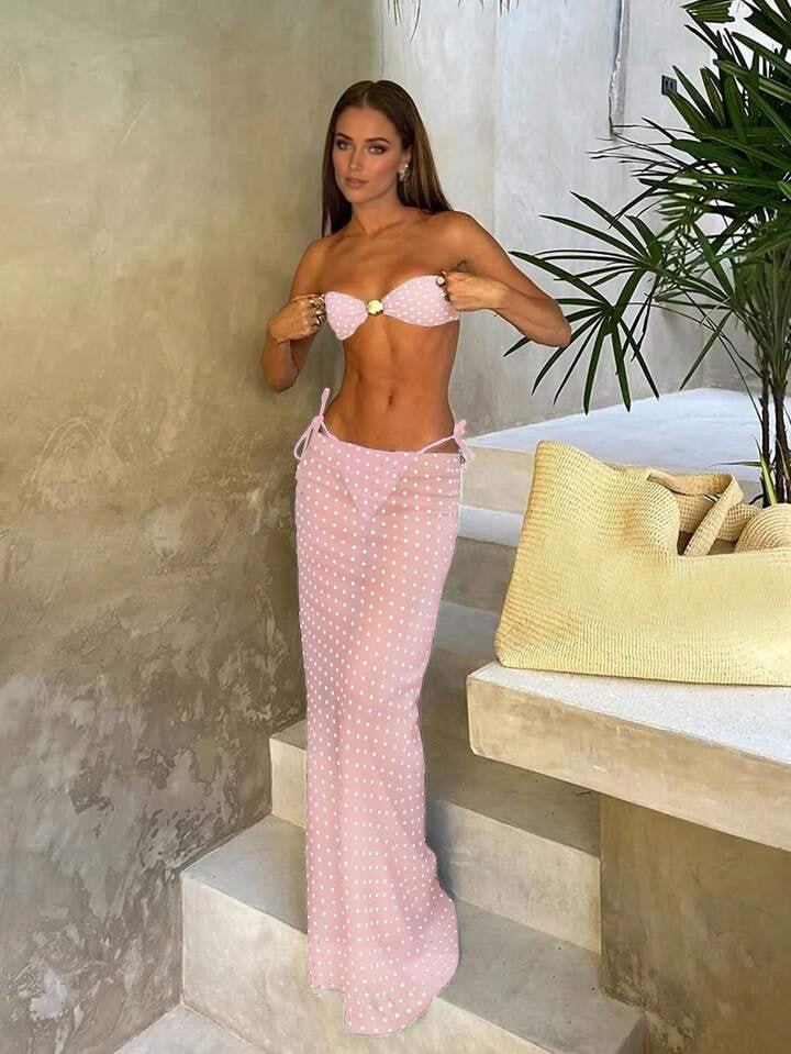 Damen Bandeau-Bikini mit modischer Schnittführung Drune