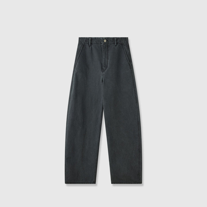 Damen weite Denim-Hose mit hohem Bund und komfortablem Schnitt Drune