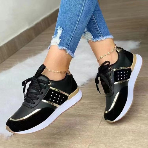 Damen Modische Sneakers mit eleganten Metallic-Akzenten und atmungsaktivem Obermaterial Drune