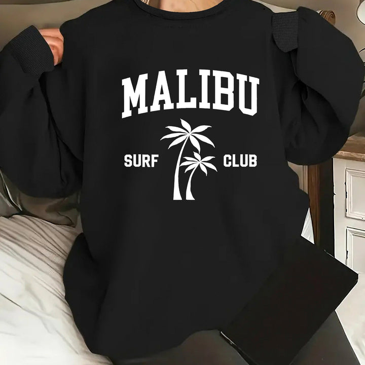 Damen Sweatshirt mit lässigem Surf-Club-Aufdruck Drune