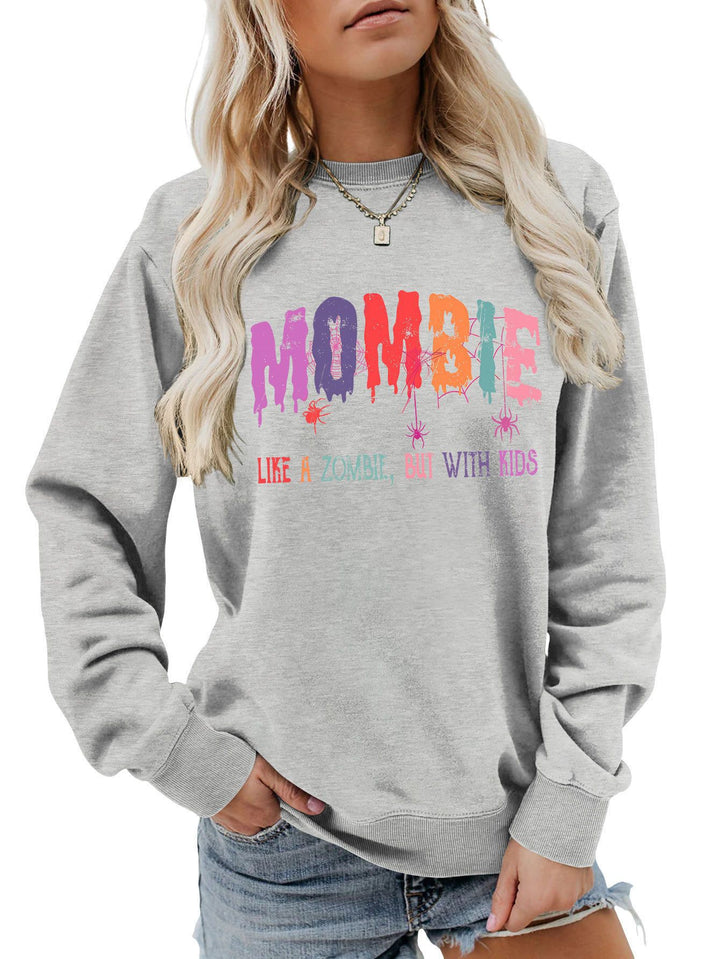 Damen Sweatshirt mit kreativem Zombie-Motiv Drune