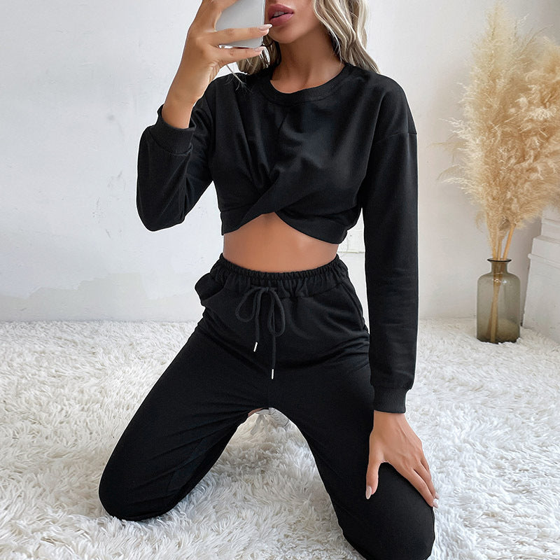 Damen praktischer Jumpsuit mit elastischem Bund und vorteilhaftem Knoten-Detail Drune