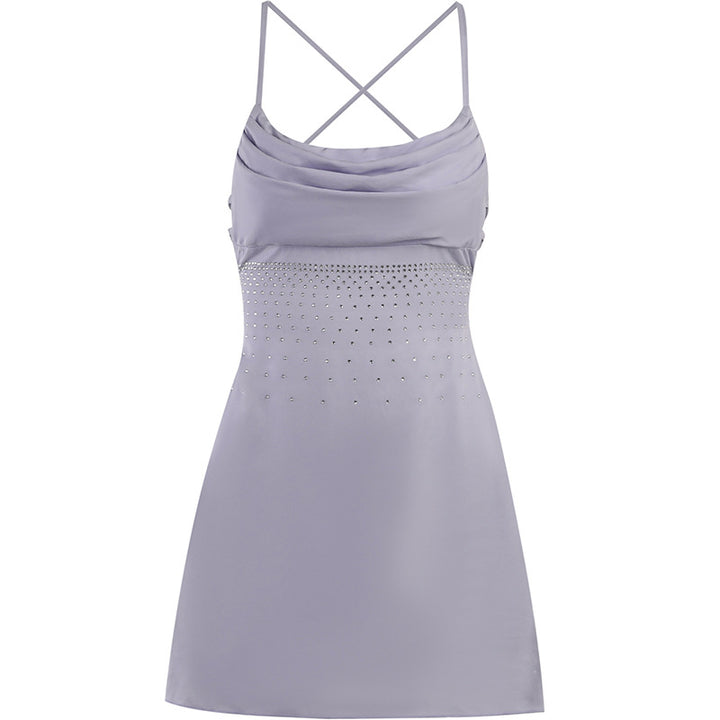 Damen elegant geschnittenes Minikleid mit Raffungen und tiefem Ausschnitt Drune