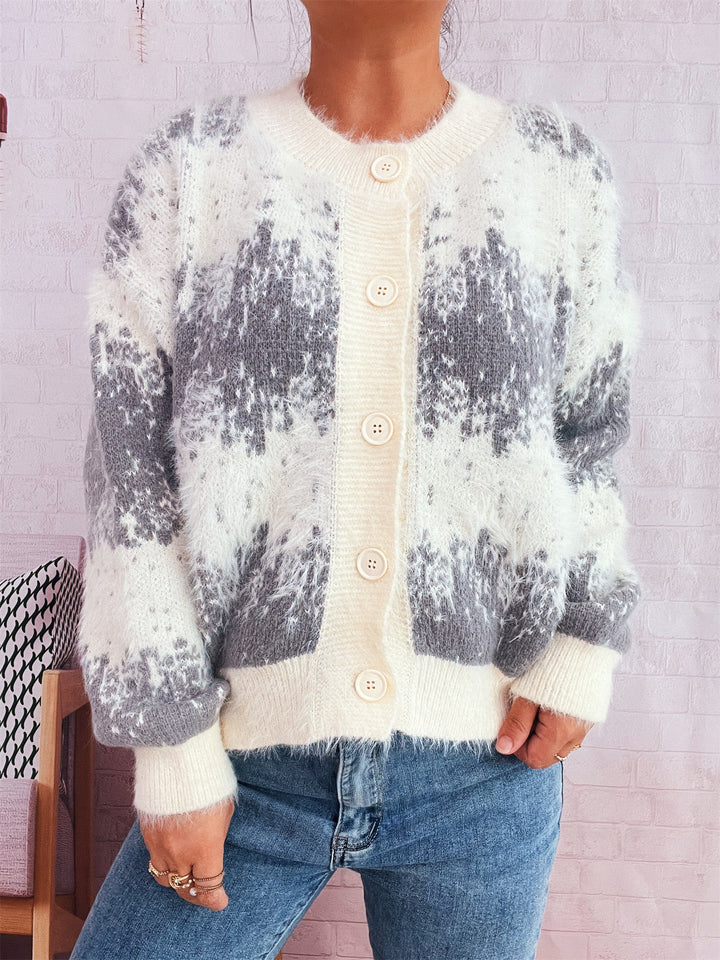 Damen Strickjacke mit farbenfrohem Muster Drune