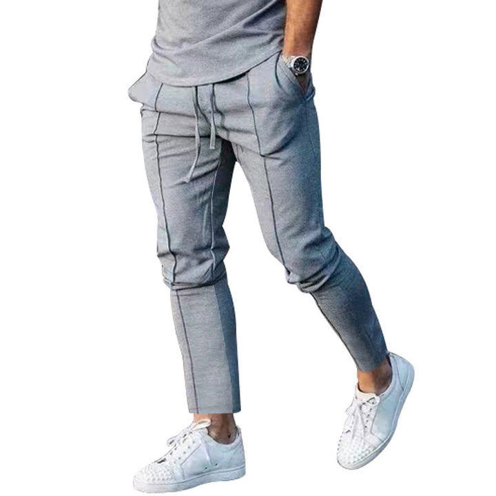 Herren nan Slim Tapered Jogginghose mit dekorativen Steppnähten, elastischem Tunnelzug und schmalem Knöchelabschluss Drune