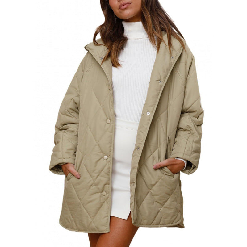 Damen warme Steppjacke mit Kapuze Drune