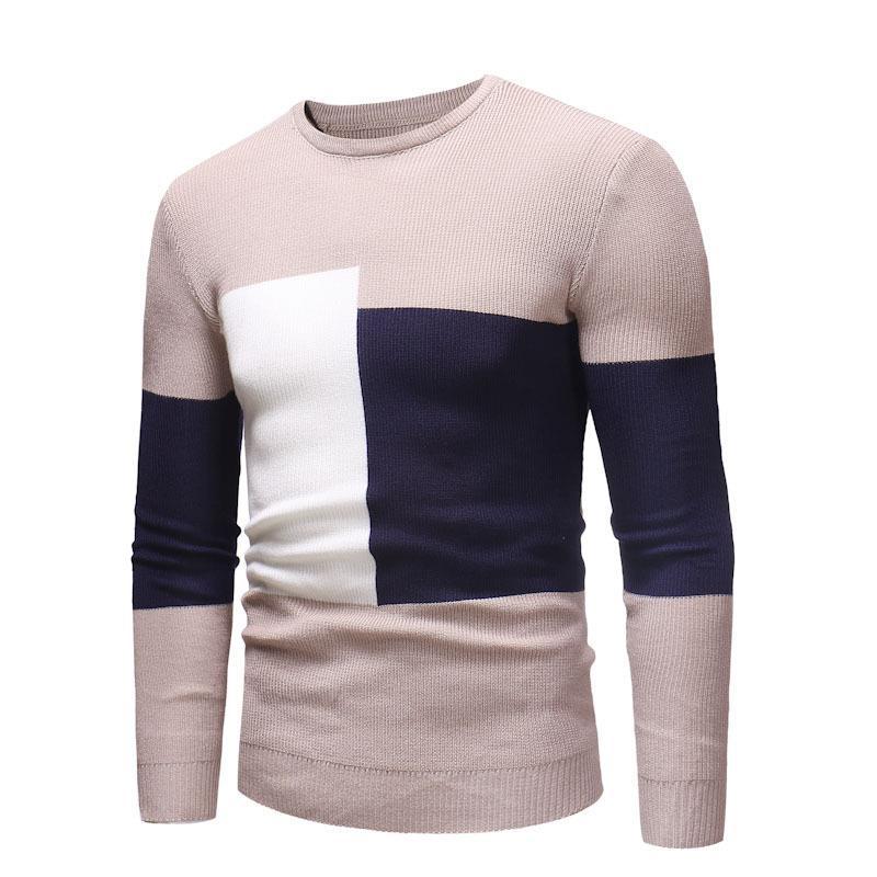 Herren Designer Pullover mit modernem Blockmuster Drune
