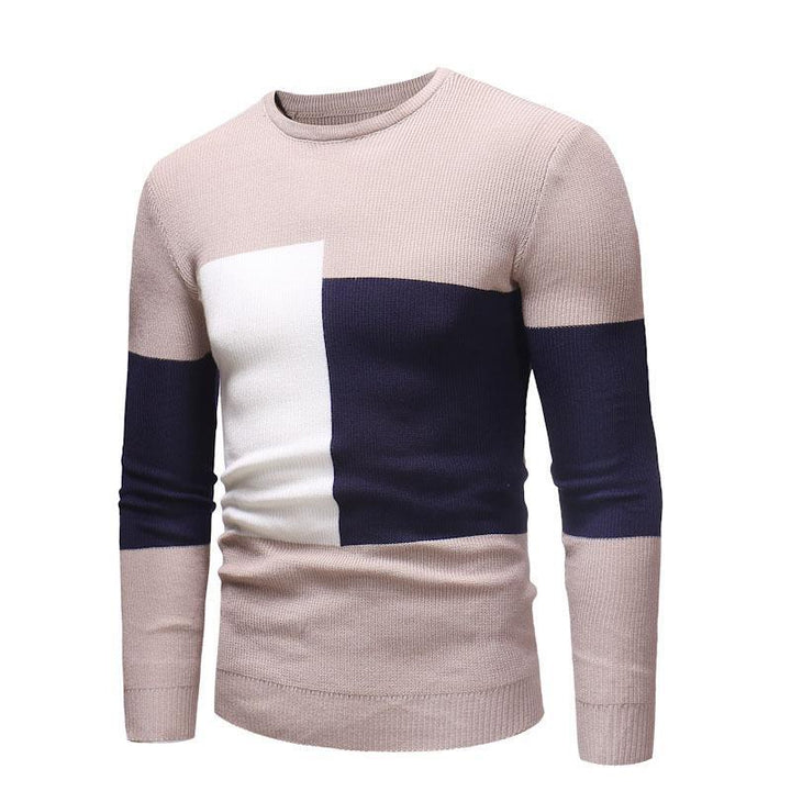 Herren Designer Pullover mit modernem Blockmuster Drune
