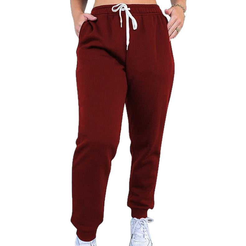 Damen nan taillenhohe tapered Jogginghose mit elastischem Komfortbund, verstellbarem Kordelzug und tiefen Eingrifftaschen Drune