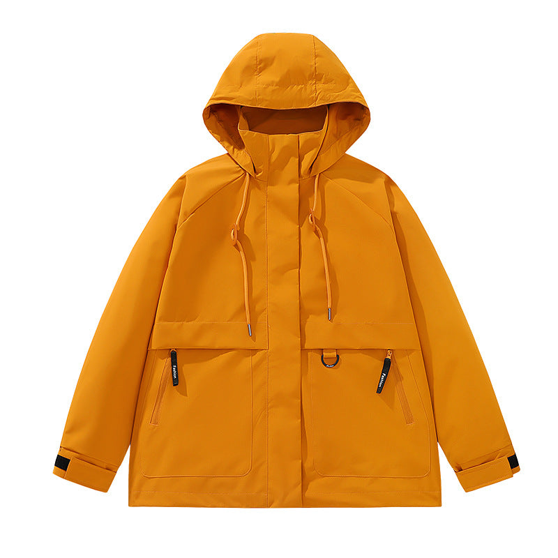 Herren funktionale Freizeitjacke mit verstellbarem Kapuzenkragen und großen Taschen Drune