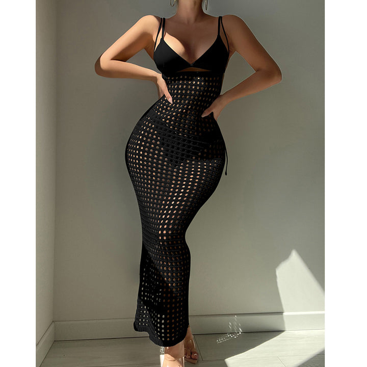 Damen Häkel-Maxikleid im figurbetonten Design Drune