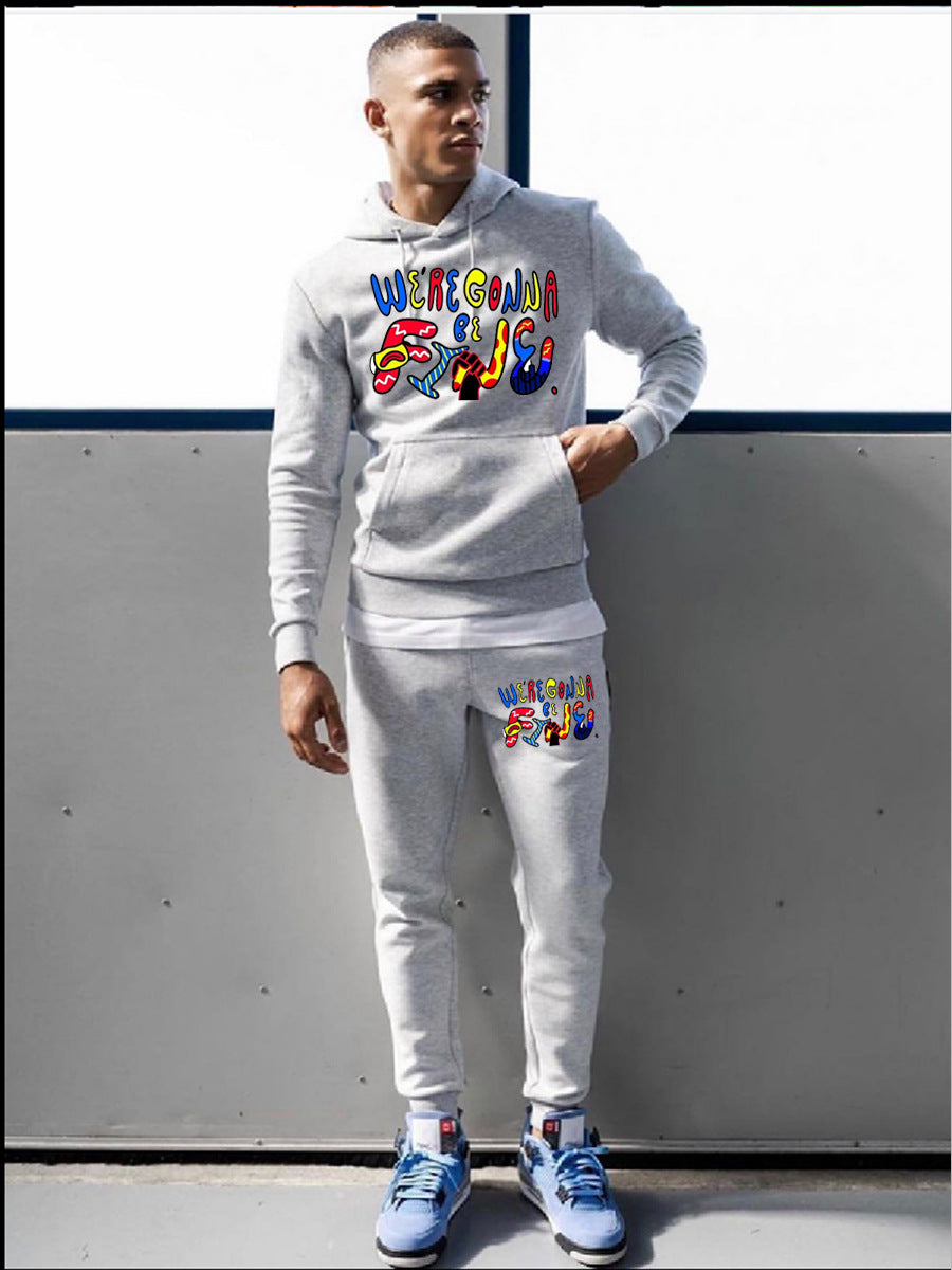 Damen lässiges Hoodie- und Jogginghose-Set mit inspirierendem Schriftzug Drune