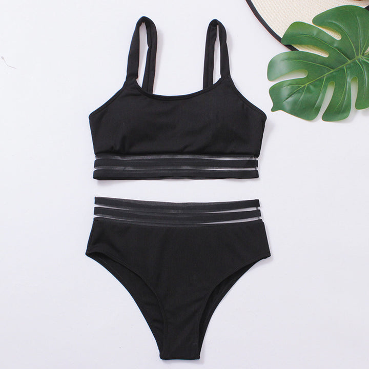 Damen Sportliches Bikini-Set mit modischer Elastikband-Optik Drune